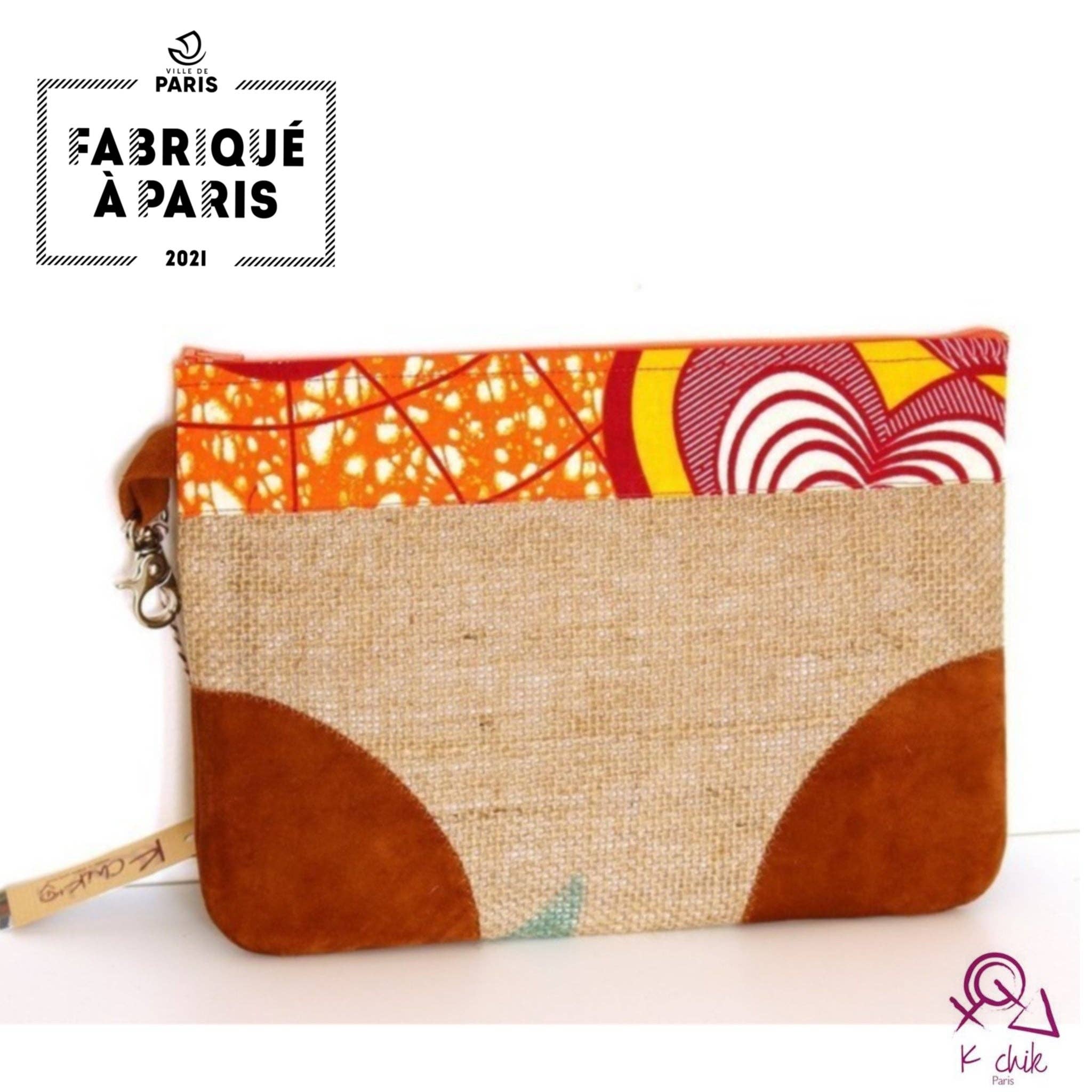 XXL pose i genanvendt læder fra kaffepose og trykt stof for engroshandel hos K-chik