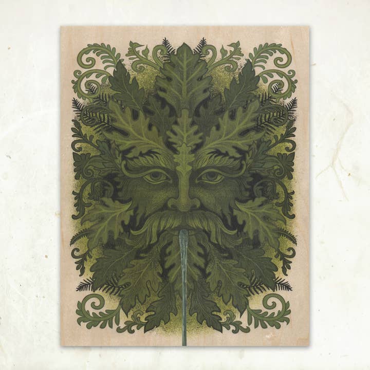 Homem Verde Impressão em Madeira Pequena por atacado de Little Gold Fox Designs