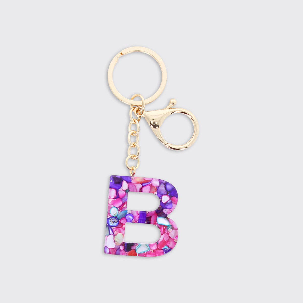 Forever England / Millie Mae – wholesale Keychain – Women's – Alphabet Initial Key Ring B - Multicolour