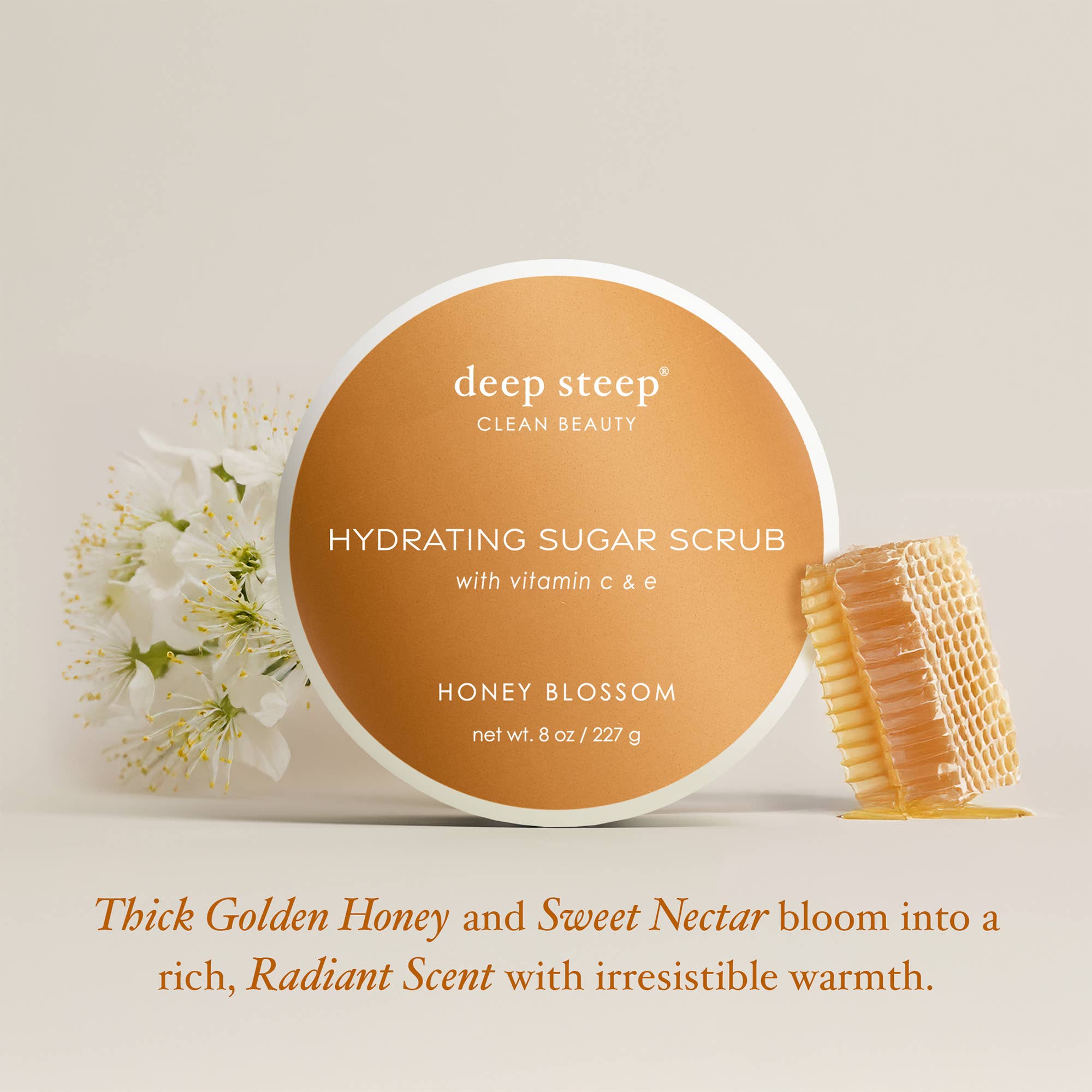 Deep Steep Clean Beauty - Wholesale Body Scrub/Exfoliant - Sugar Scrub - Honey Blossom 8oz2
