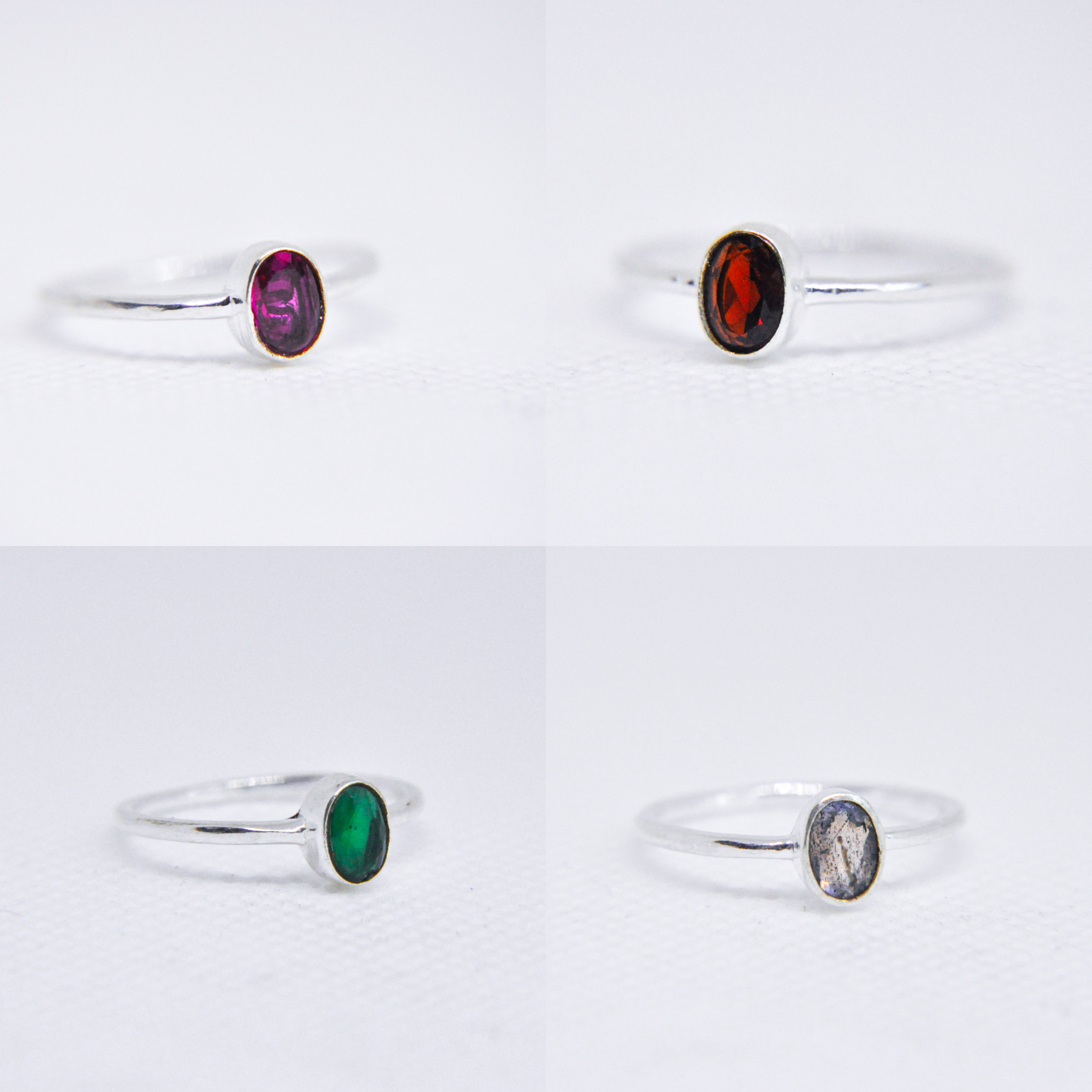 Zumki - Wholesale Single Stone/Solitaire Ring - Simple and Minimal Natural Gemstone Silver and Brass Ring1