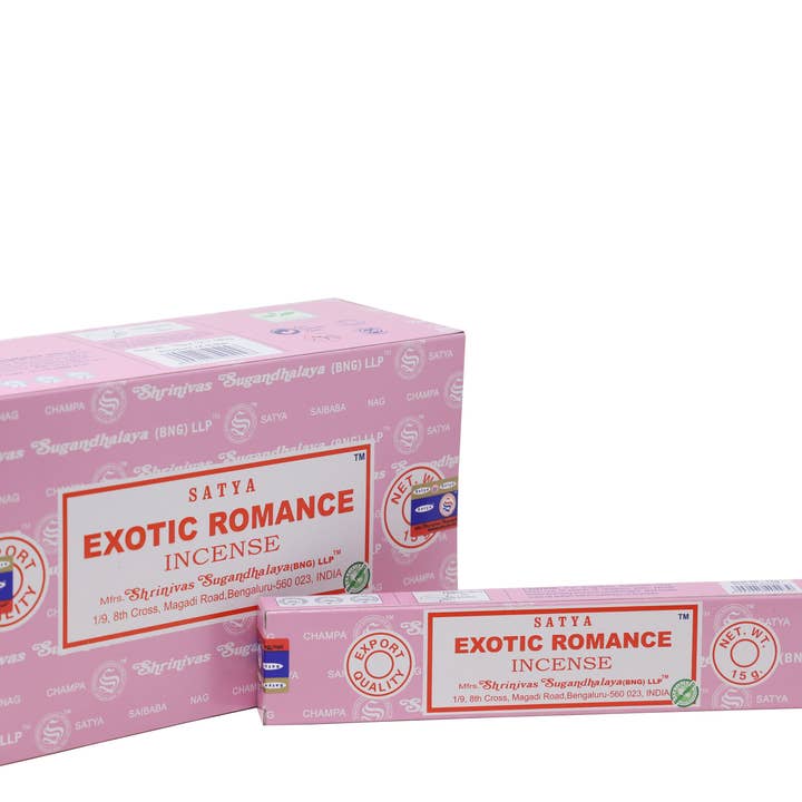 Satya - Exotic Romance Incense Sticks (15 g.) for wholesale by Designs by Deekay Inc.