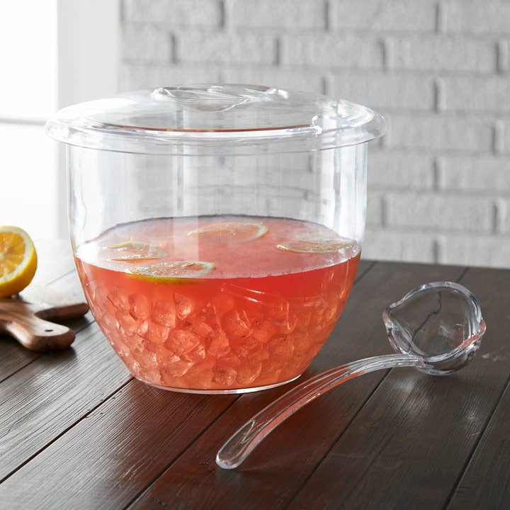 Huang Acrylic - Wholesale Punch Bowl - 7_-Qt. Punch Bowl W/Lid & Ladle