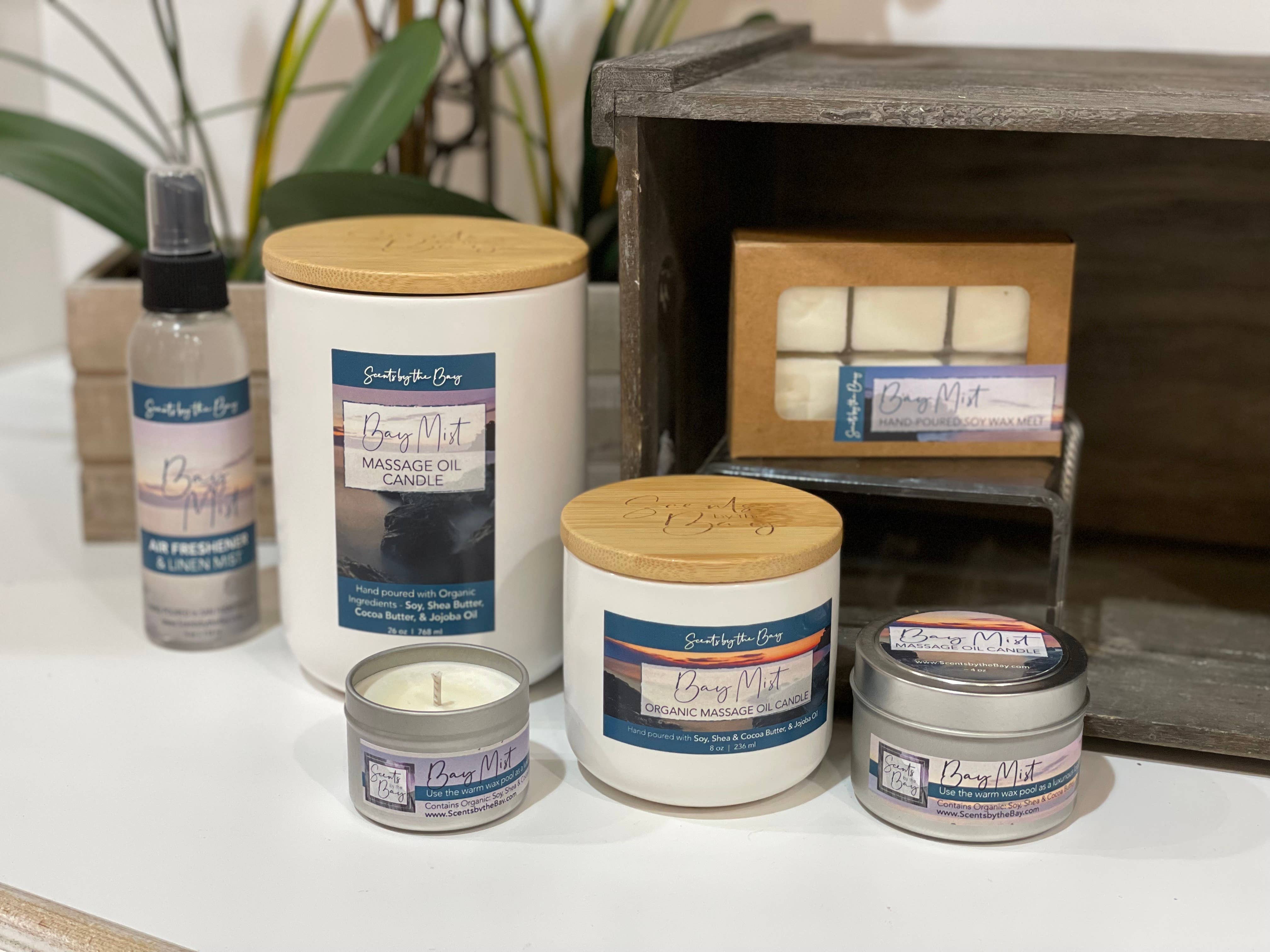 Scents by the Bay - Wholesale Jar/Filled Candle - 26 oz Reusable Ceramic: Organic Massage Oil Candle1