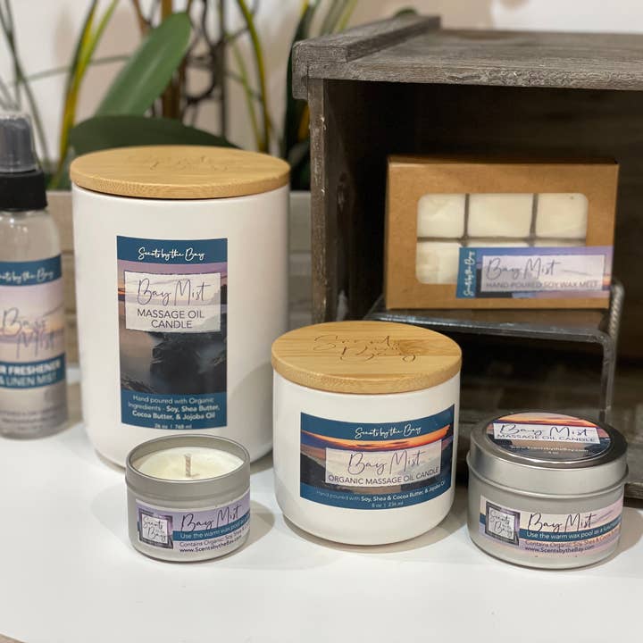 Scents by the Bay - Wholesale Jar/Filled Candle - 26 oz Reusable Ceramic: Organic Massage Oil Candle1