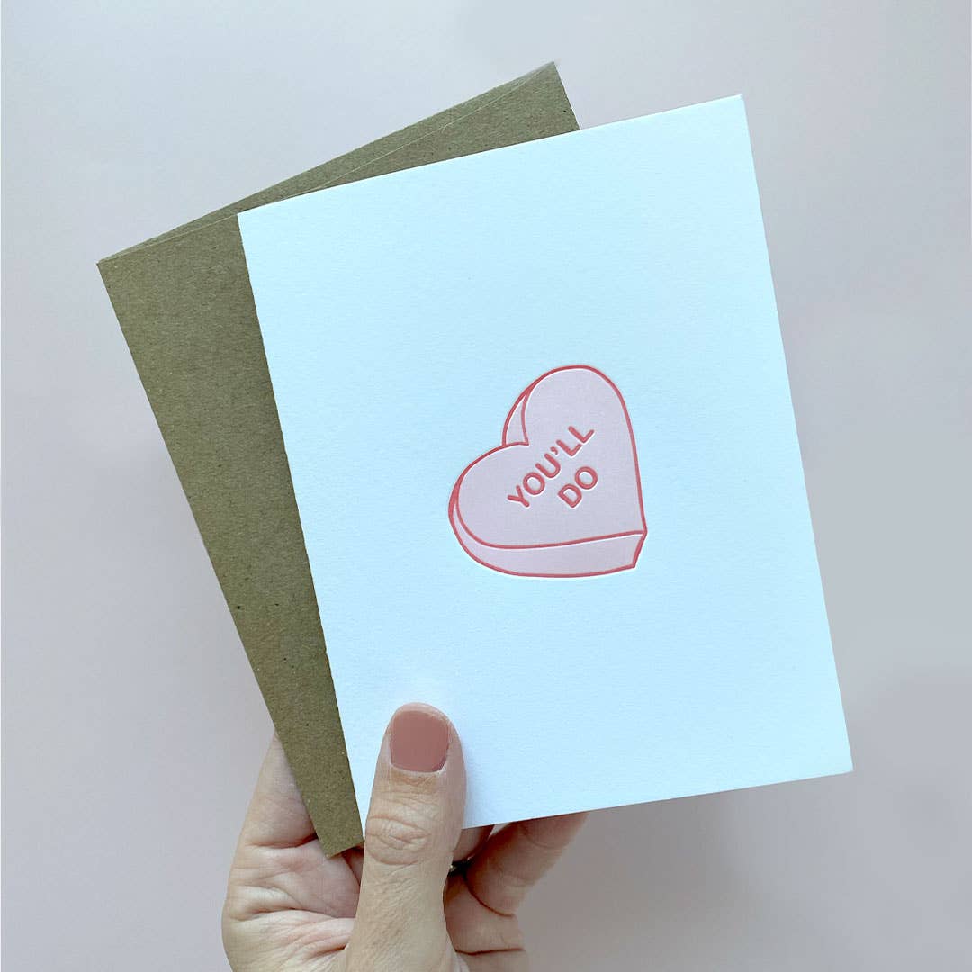 Stack Paper Press - Wholesale Valentine's Day Card - You'll Do Valentines Day Letterpress Card2