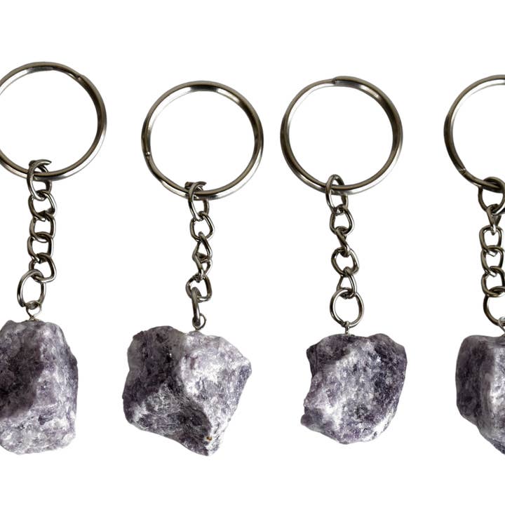 Soothing Crystals - Wholesale Keychain – Unisex - Gemstone Keychain | Lepidolite | Crystal Stone Keyring1