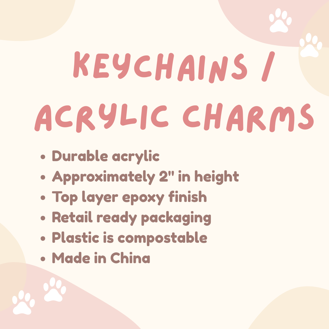 Sleepy House Lion - Wholesale Keychain - Unisex - White Calico Cat Keychain2