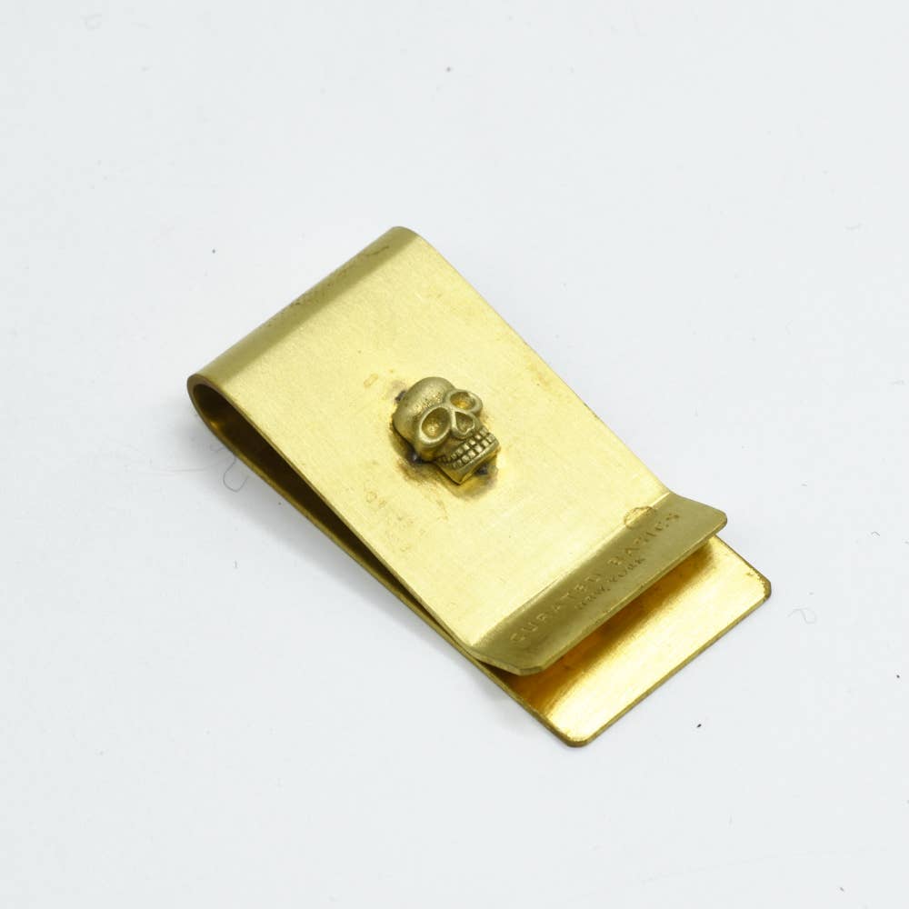 Curated Basics - Wholesale Money Clip - Unisex - Skull brass money clip