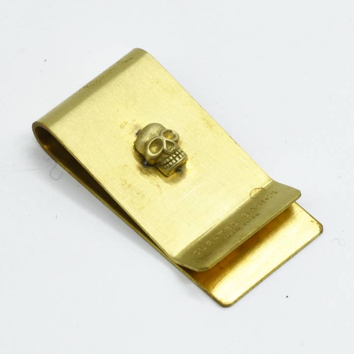 Curated Basics - Wholesale Money Clip - Unisex - Skull brass money clip0