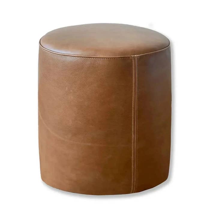 HF Atelier - Wholesale Ottoman - Classic Genuine Leather Round Ottoman or Pouf - Multiple Colors & Sizes1