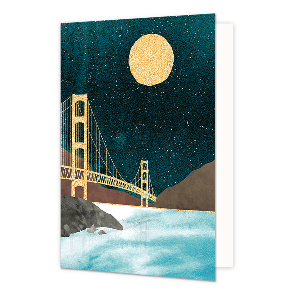 Artige BV - Wholesale Everyday Greeting Card - Moonstone Golden Gate Bridge - wenskaart0