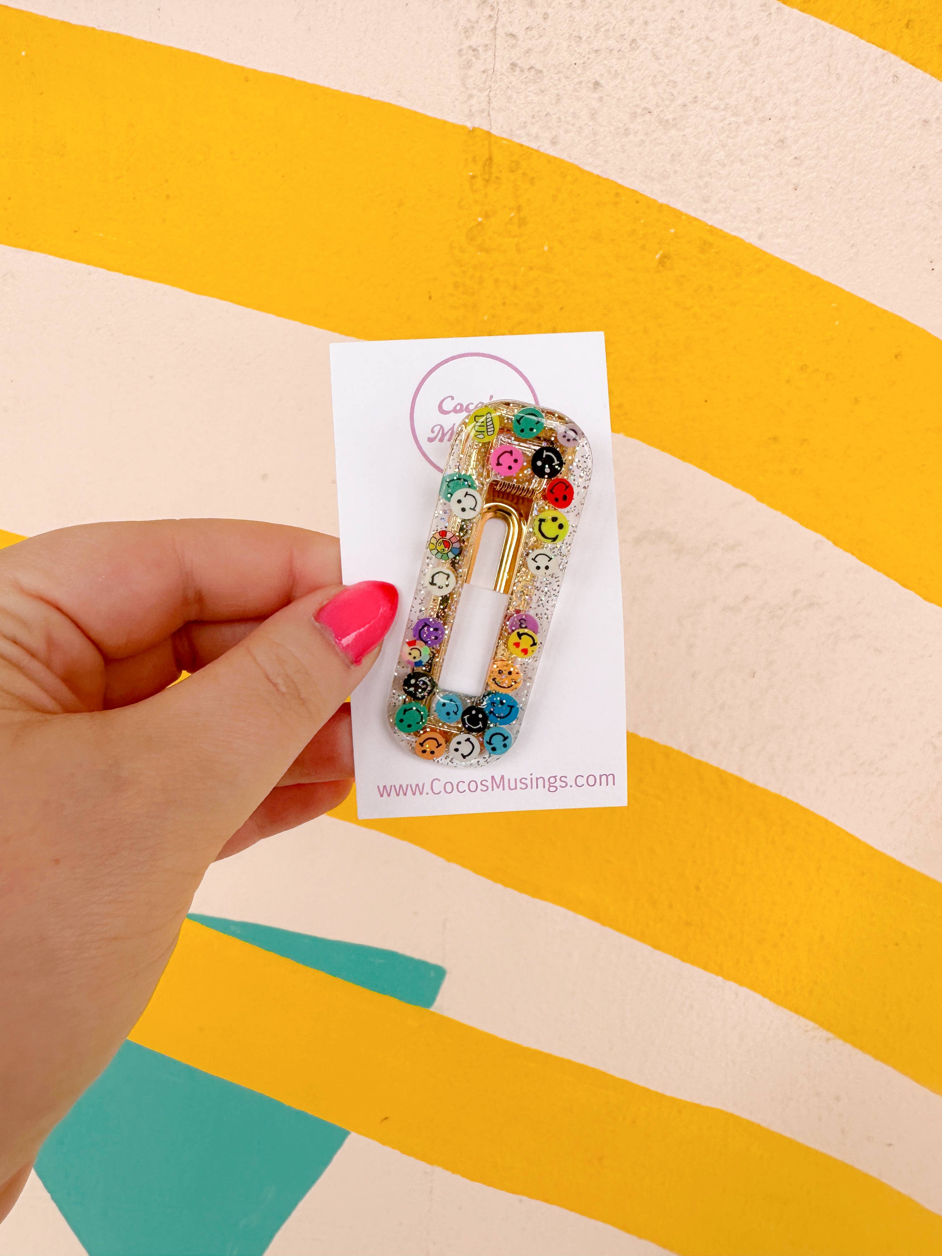 Coco's Musings - Wholesale Hair Clip - Women's - Rainbow Smiley Faces Hair Clips9