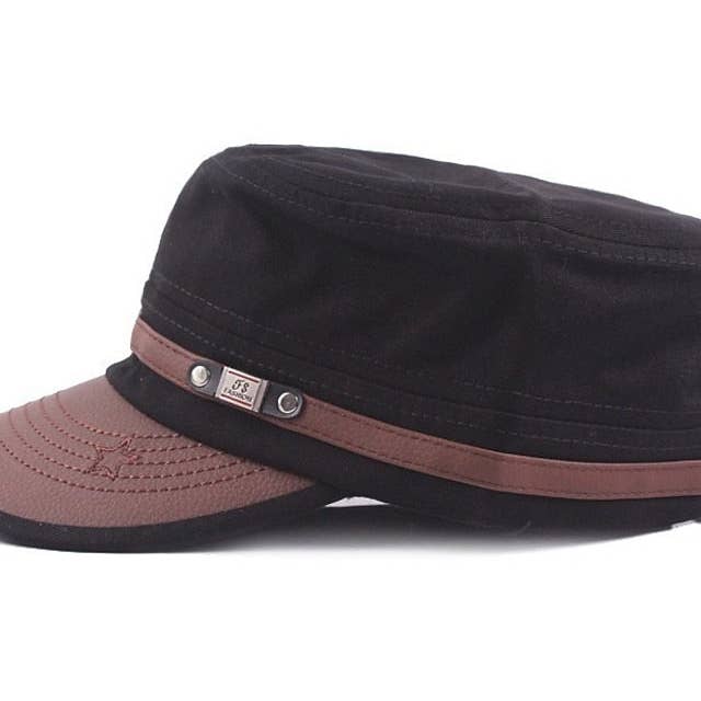 Ecovear - Wholesale Baseball Cap - Men's - Men's Military Cap Cadet Hat Black Army Green Cotton Pure Color Daily Stylish Street Dailywear Color Block Portable3