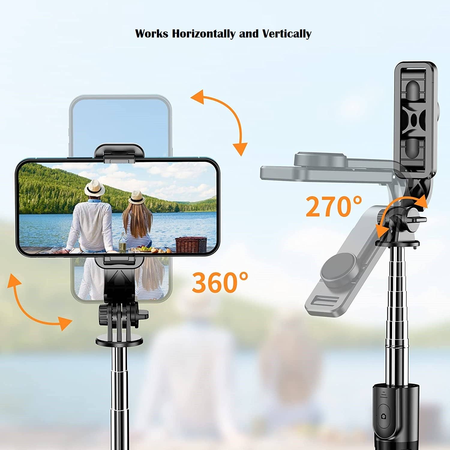 Black 3 in 1 Selfie Stick Tripod With Extendable & Portable Design for wholesale on Faire2