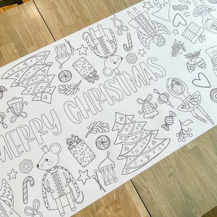 Party in a pinch - Vente Nappe à colorier – enfant et bébé - Chemin de table à colorier Casse-Noisette | Joyeux Noël2