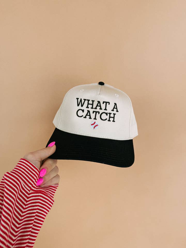 what a catch trucker hat - cream / black for wholesale by ETTA & EAST