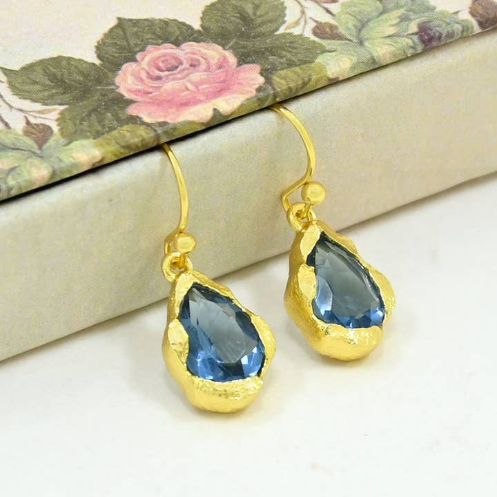 Schmuckoo Berlin - Wholesale Dangle Earrings - Kailany Earring Gold Plated - Blue Iolite2