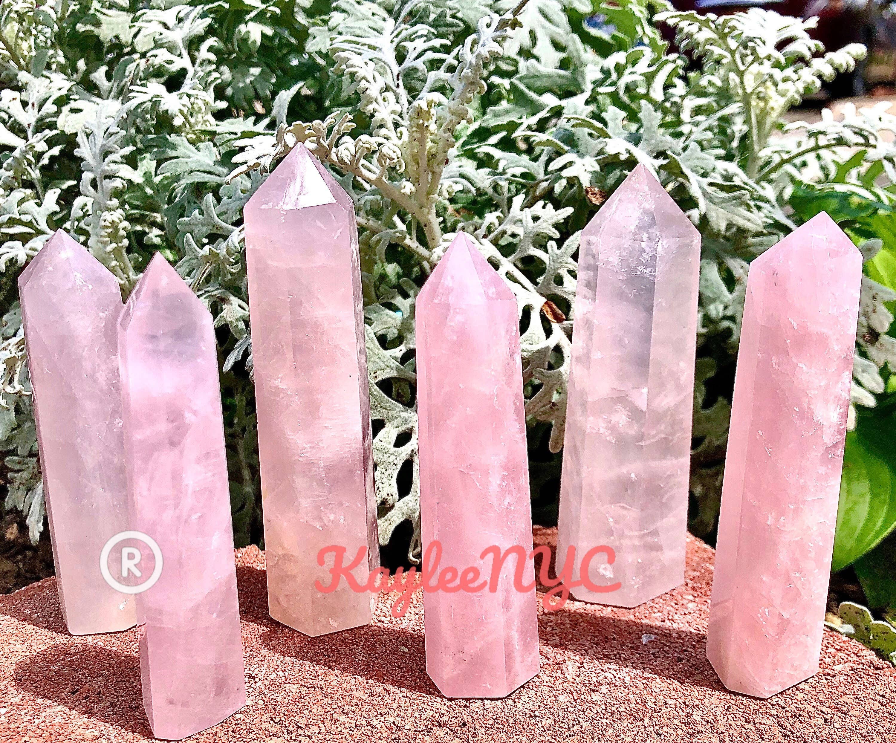 KayleeNYC – wholesale Spiritual stone/crystal – Wholesale Lot 1 lb Natural Rose Quartz Tower Obelisk Point W1