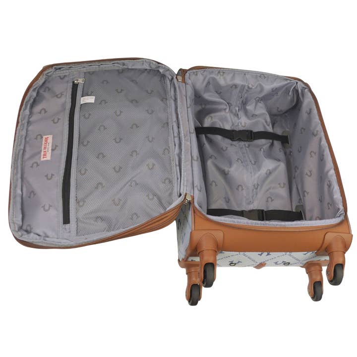 FUL Luggage (Concept One) - Wholesale Luggage - True Religion Light Blue 27" Soft Sided Logo Monogram Spinner Luggage