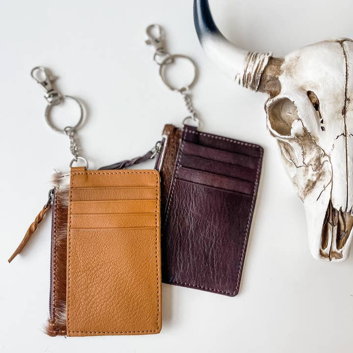 Boho Ranch Shop - Wholesale Wallet - Women's - Western Cowhide Leather Keychain Wallet