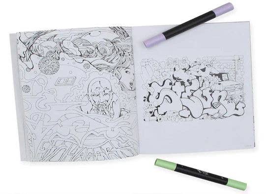 SCB - Wholesale Colouring and activity book – adult - Graffiti Style Coloring Book4