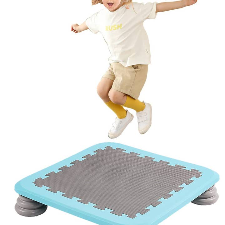 Bintiva - Wholesale Sporting Game - Kids & Baby - Mini Square Trampoline for Kids - Light Blue4