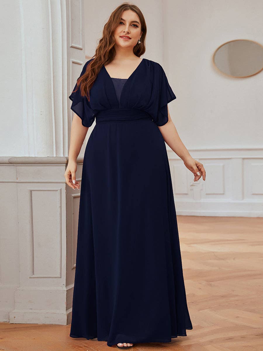 Ever-Pretty - Wholesale Dress - Women's - Plus Size A-Line Empire Waist Maxi Evening Party Dress3