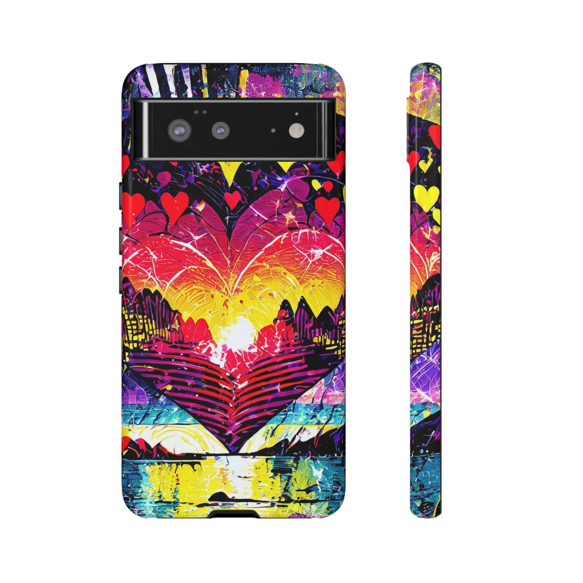 Studio 653 Clothing Co - Wholesale Phone Case - Women's - Vibrant Heart Sunset Tough Phone Case106