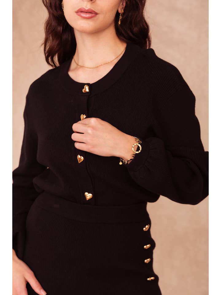 Black MAZARINE Cardigan for wholesale on Faire6