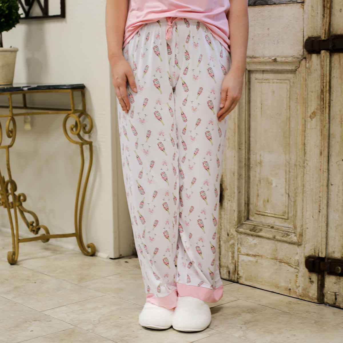 Champagne Dreams Sleep Pants   Light Pink/Mauve/White -Asst for wholesale on Faire1