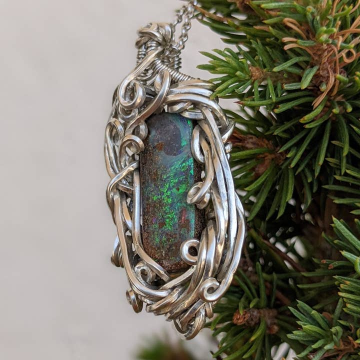 Le Tourbillon Minéral - Wholesale Individual Charm/Pendant - Sterling Silver Boulder Opal Pendant2