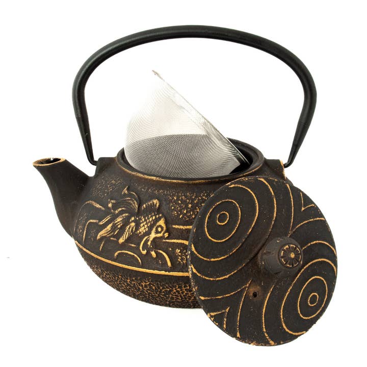 Boulder Tea Company - Wholesale Tea Pot - Koi Black Cast Iron Teapot1