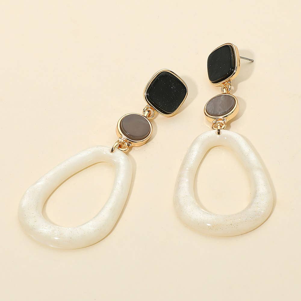 Sensibling Corp. - Wholesale Dangle Earrings - Chunky Sparkly Open Teardrop Hoop Link Drop Earrings2