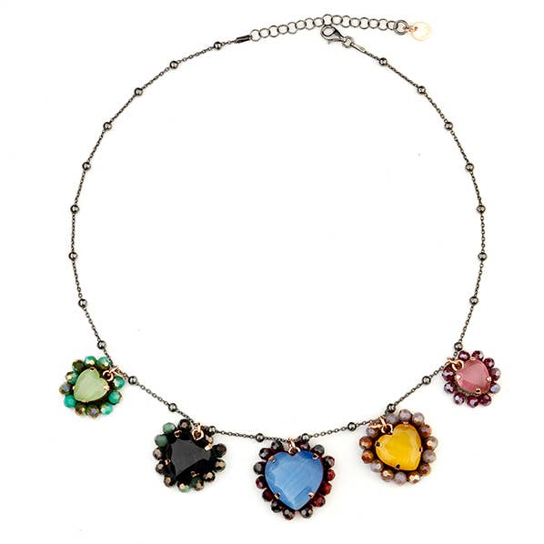 Silver Necklace With Bezels for wholesale by NotForAll