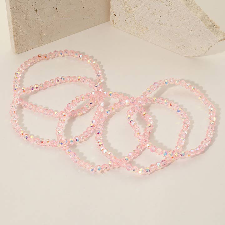 Sensibling Corp. - Wholesale Jewelry Set - 5PCS - Sparkling Faceted Beaded Stackable Stretch Multi Layered Bracelet26