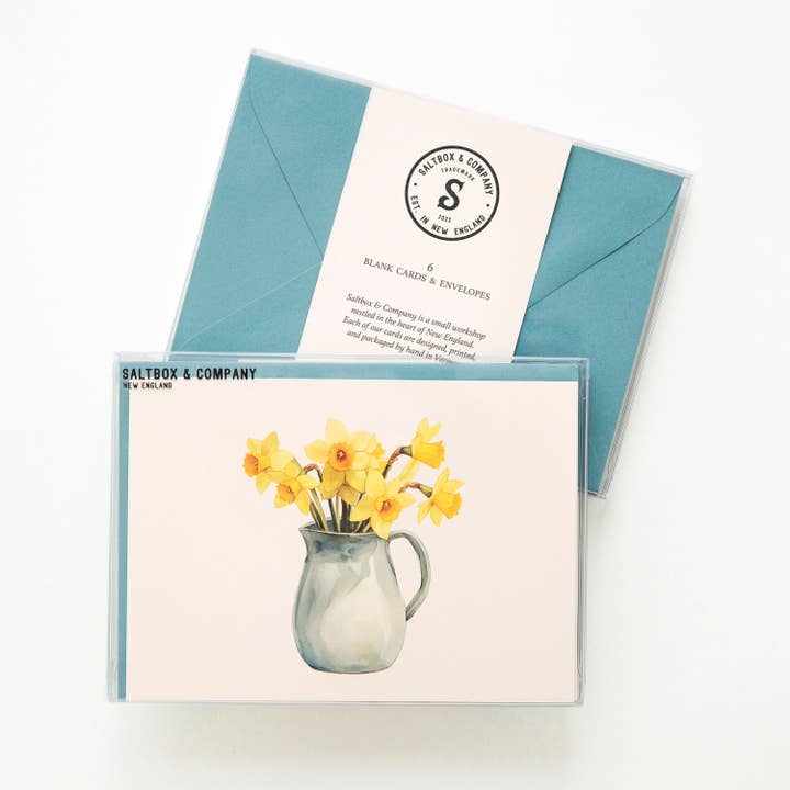 Daffodil Jug - Box of 6 Note Cards for wholesale by Saltbox & Company
