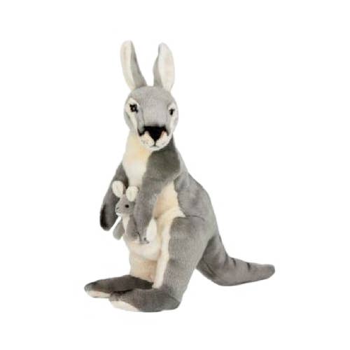 Bocchetta Plush Toys - Wholesale Stuffed/plush toy – Kids & baby - Trudy - Eastern Grey Kangaroo with joey Size 44cm/17"