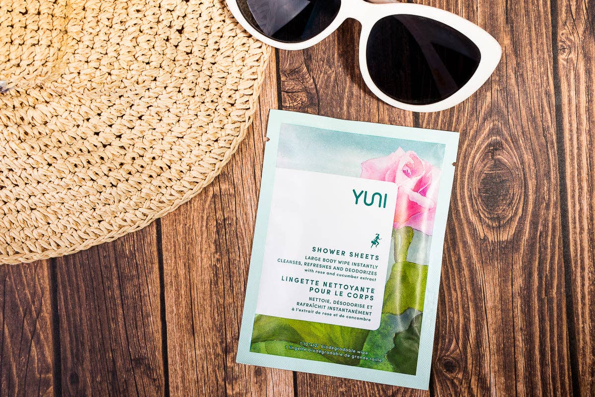 My Beauty World - Wholesale Face & Body Wipes - YUNI Rose Cucumber Shower Sheets Large natural biodegradable Body Wipes - Box of 122