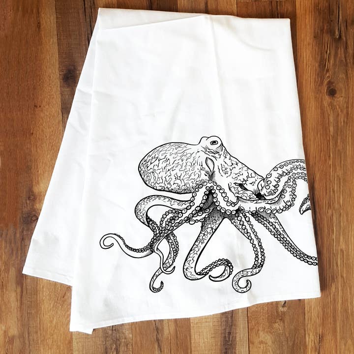 Octopus Tea Towel for wholesale by Corvidae drawings & designs