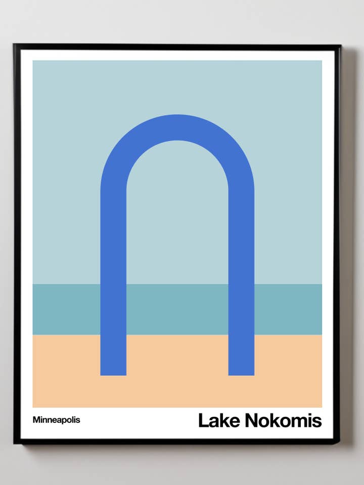 Lake Nokomis | Art Print | Minneapolis Minimalism for wholesale by Little Dipper Art