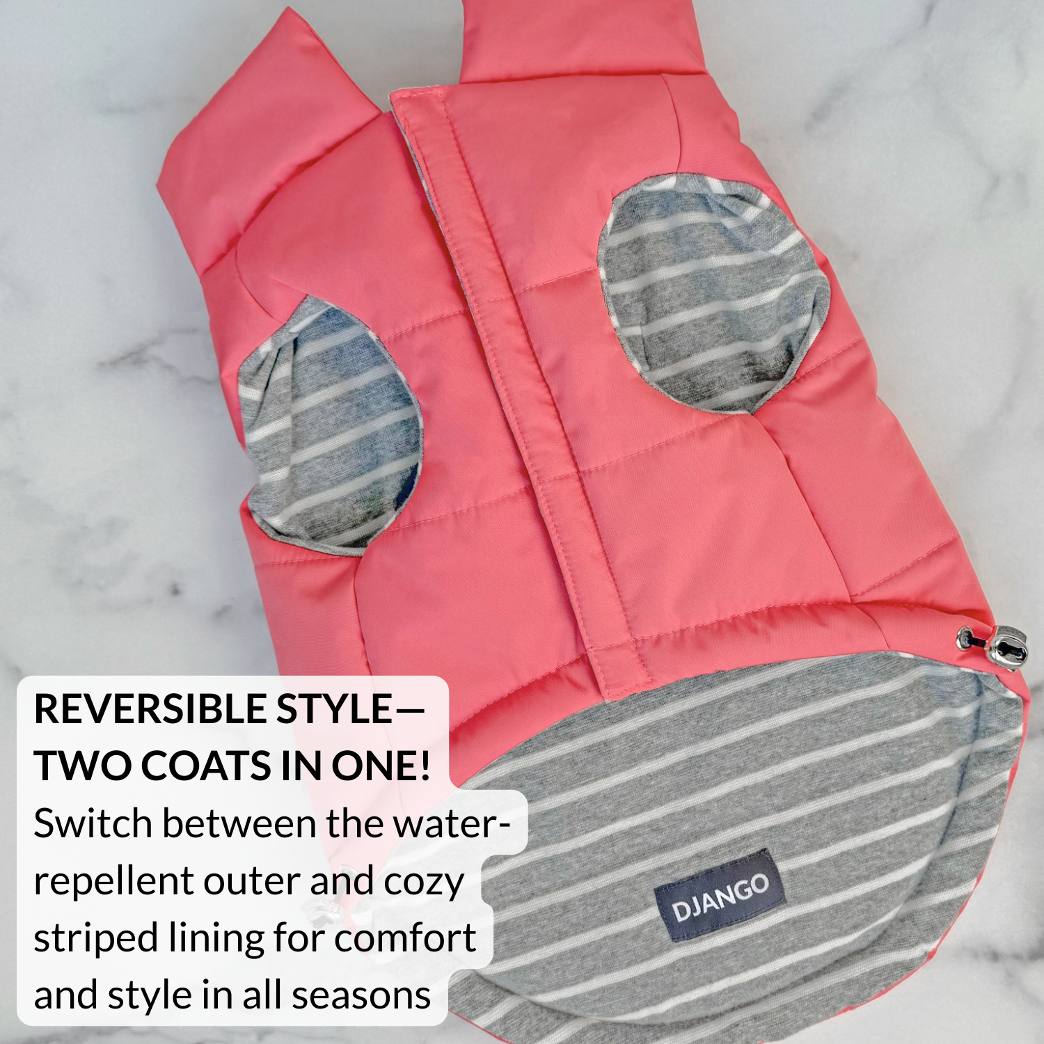 DJANGO - Wholesale Pet Coat - Dog - Snowline™ Puffer Dog Coat - Rose Petal Pink2