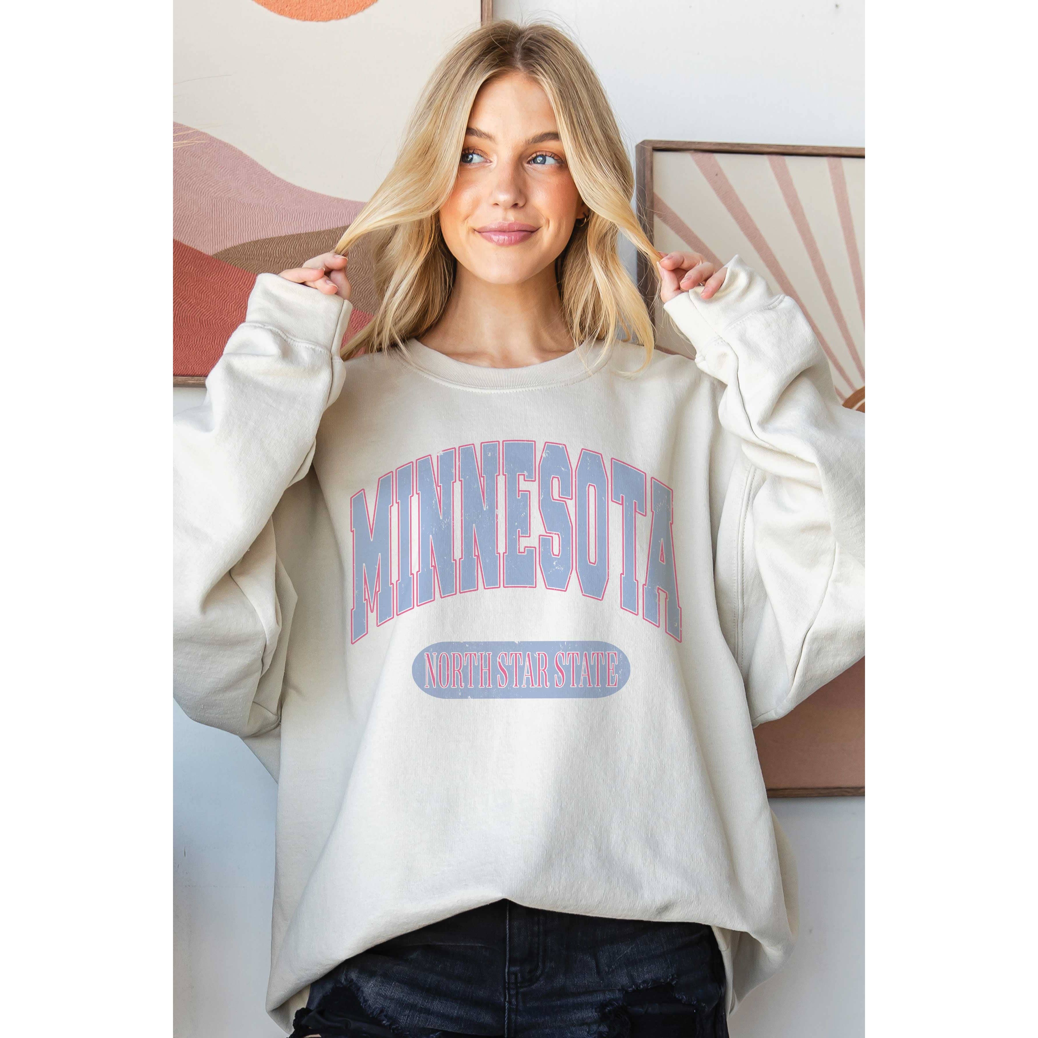 BLUME & CO. – wholesale Graphic sweatshirt – Women’s – MINNESOTA NORTH STAR STATE Oversized Crewneck2