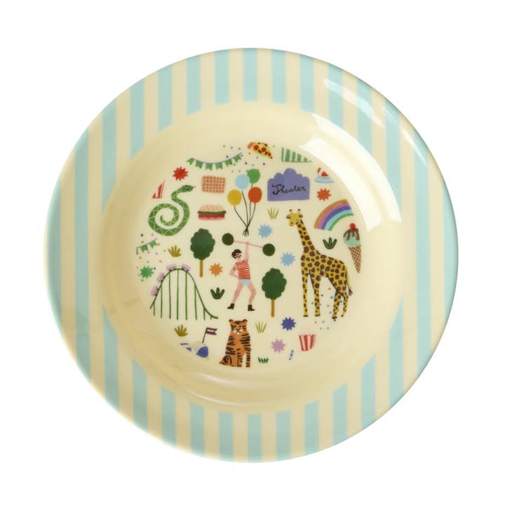 Melamine Kids Bowl | Fun Fair Mint Print for wholesale by RicebyRice