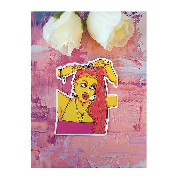 D. Ridley Designs - Wholesale Sticker - Yellow Gal Sticker2