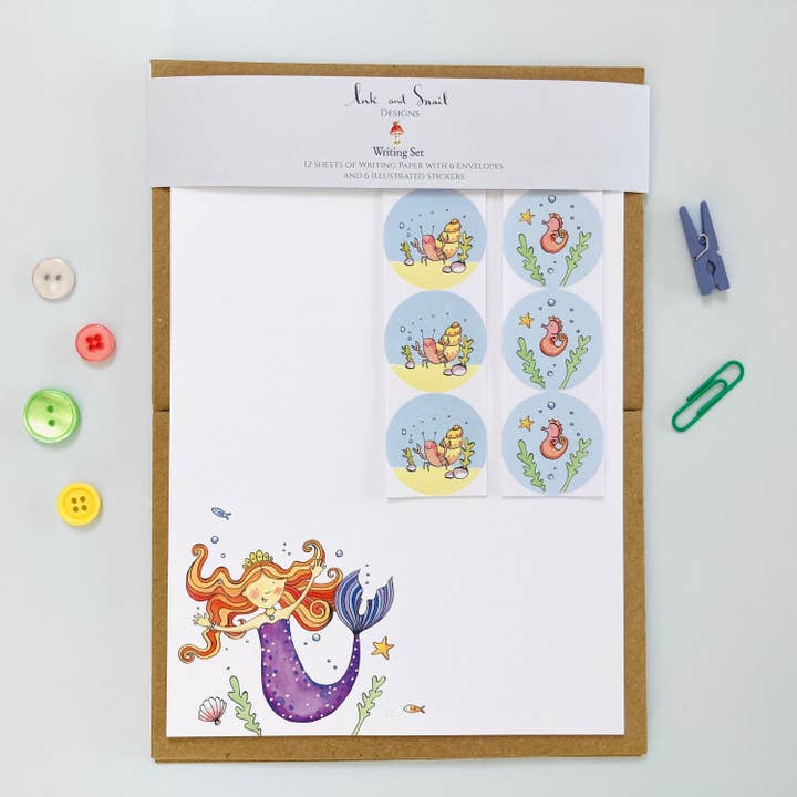 Writing Set - Mermaid for wholesale by Ink and Snail Limited