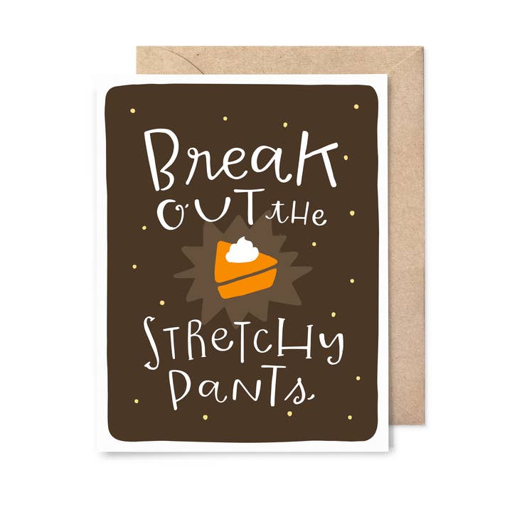 Stretchy Pants Holiday Card for wholesale by Pinwheel Print Shop
