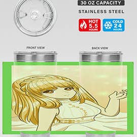 Bella e felice principessa lunghi capelli gialli 24#- anime- Tumbler per la vendita all'ingrosso da parte di Mugs R Us