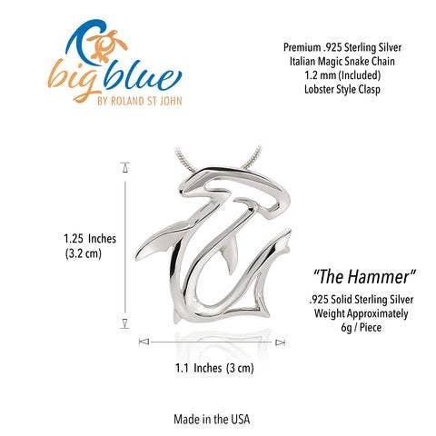 Big Blue by Roland St John - Wholesale Pendant/Charm Necklace - The Hammer/ Hammerhead Shark3