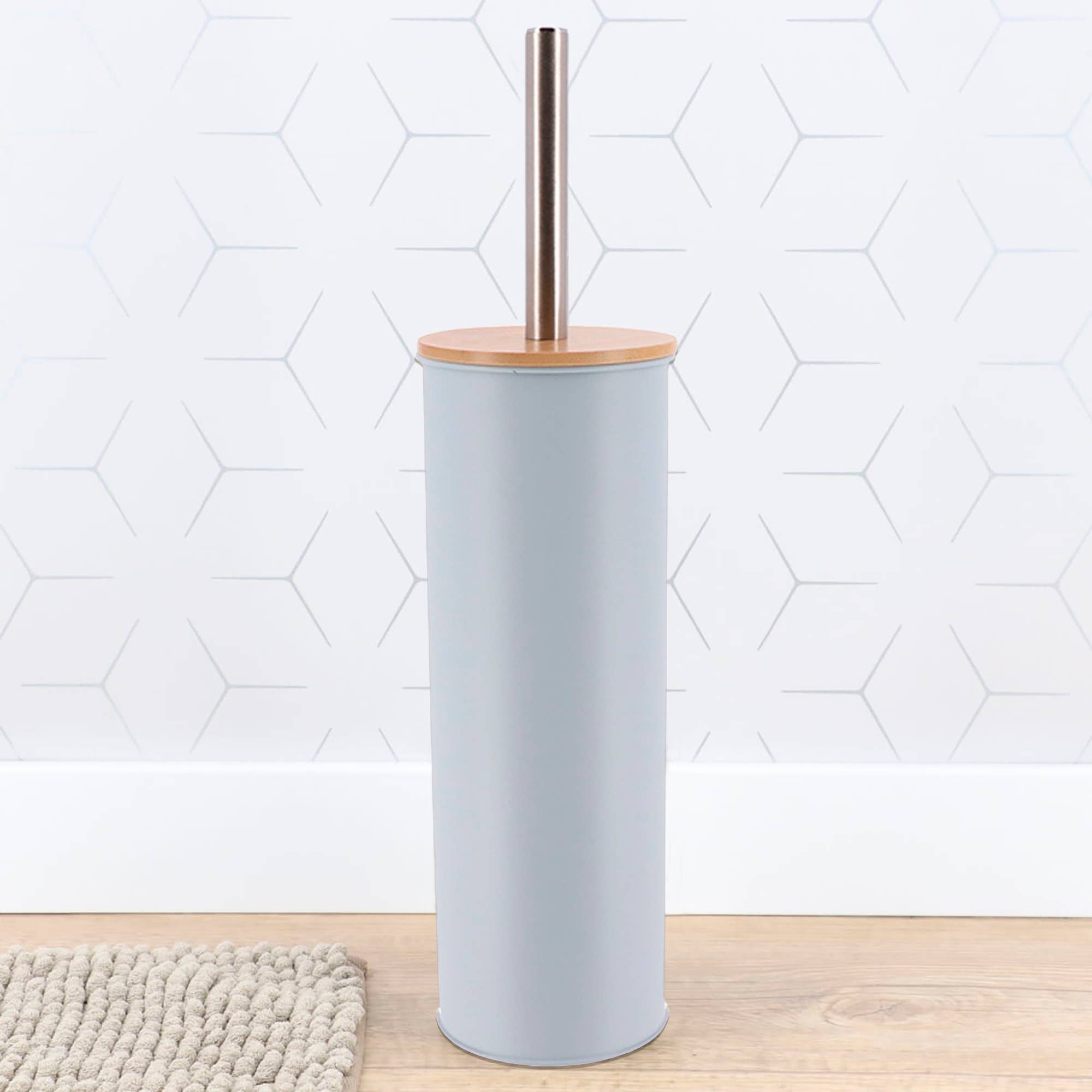 Evideco French Home Goods - Wholesale Toilet Bowl Brush - Metal Toilet Brush and Holder Set With Bamboo Lid14